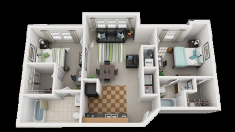 Private Room in 2Bed.2Bath