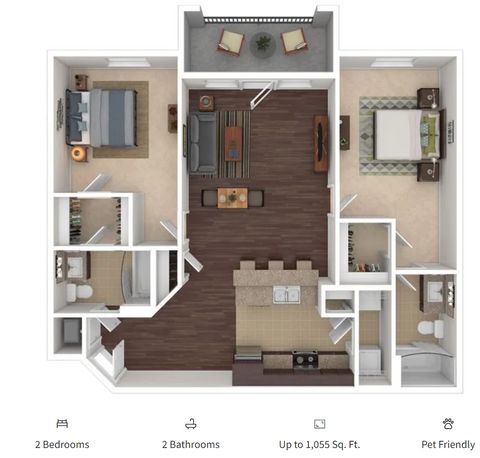 Private Room in 2Bed.2Bath