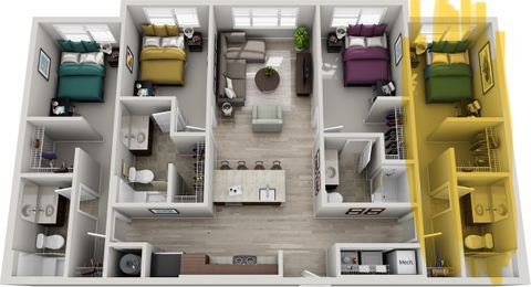 Private Room in 4Bed.4Bath
