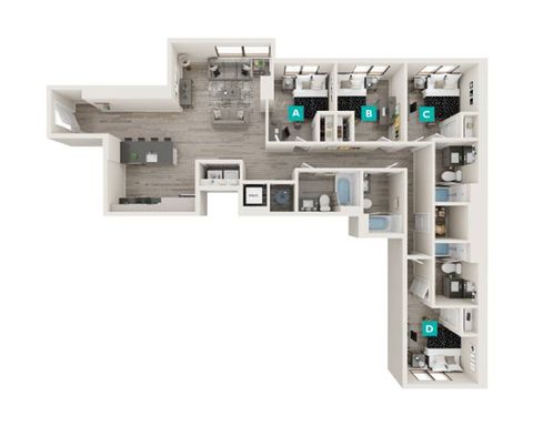 Private Room in 4Bed.4Bath