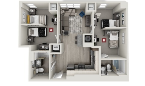Shared Room in 2Bed.2Bath