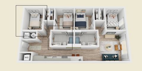 Private Room in 4Bed.2Bath