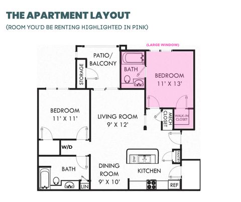Shared Room in 2Bed.1.5Bath