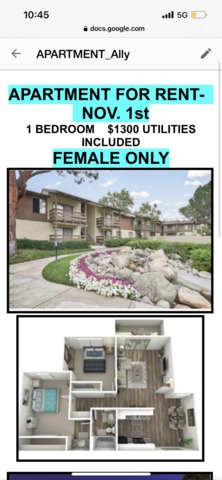 Private Room in 2Bed.1Bath