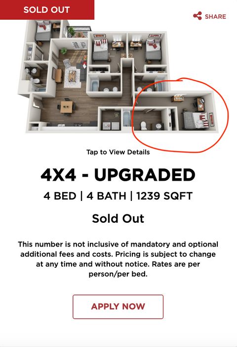 Private Room in 4Bed.4Bath
