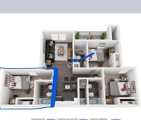 Private Room in 3Bed.3Bath