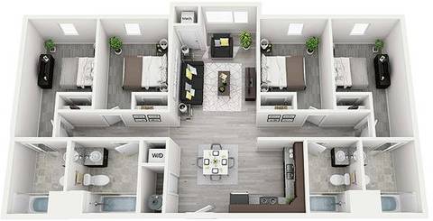 Private Room in 4Bed.4Bath