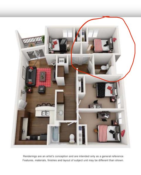 Private Room in 4Bed.2Bath