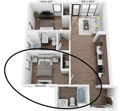 Private Room in 2Bed.2Bath