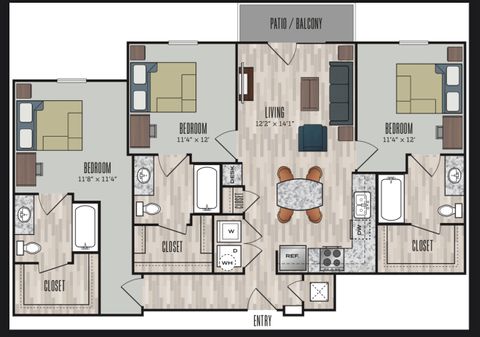 Private Room in 3Bed.3Bath