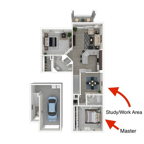 Private Room in 2Bed.2Bath