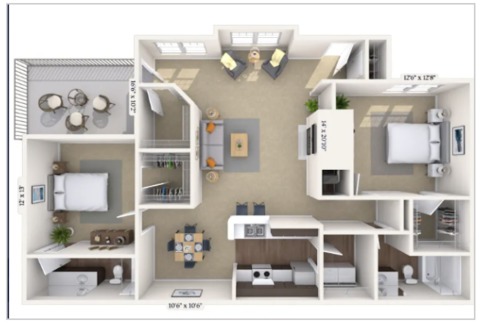 Private Room in 2Bed.2Bath