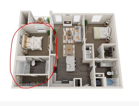 Private Room in 2Bed.2Bath