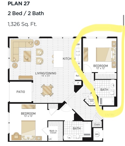 Private Room in 2Bed.2Bath