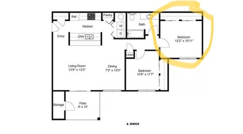 Private Room in 2Bed.1Bath