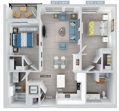 Entire Place 2Bed.2Bath
