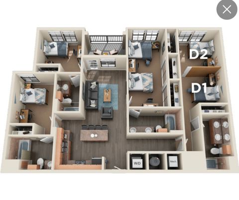 Private Room in 4Bed.3Bath