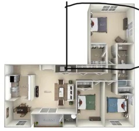 Shared Room in 2Bed.2Bath