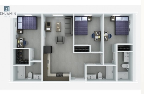 Private Room in 3Bed.3Bath