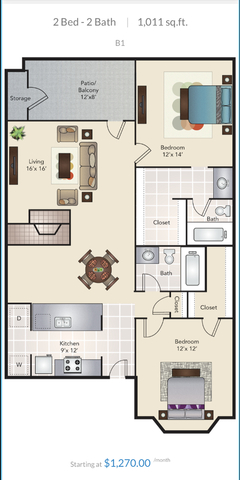 Private Room in 2Bed.2Bath