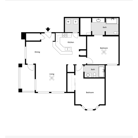 Private Room in 2Bed.2Bath