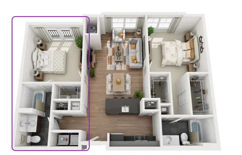 Private Room in 2Bed.2Bath