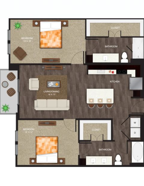 Private Room in 2Bed.2Bath