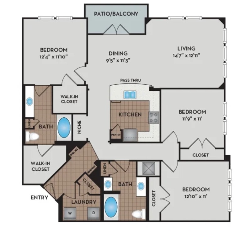 Private Room in 3Bed.2Bath