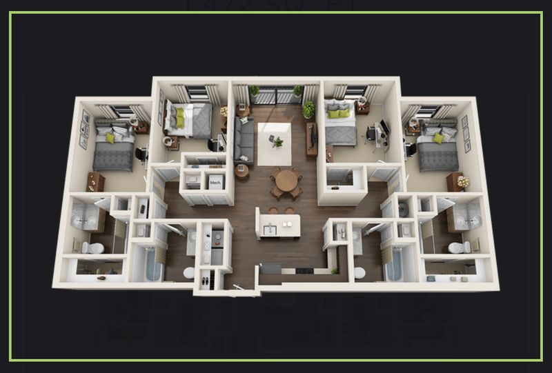 Private Room in 4Bed.4Bath