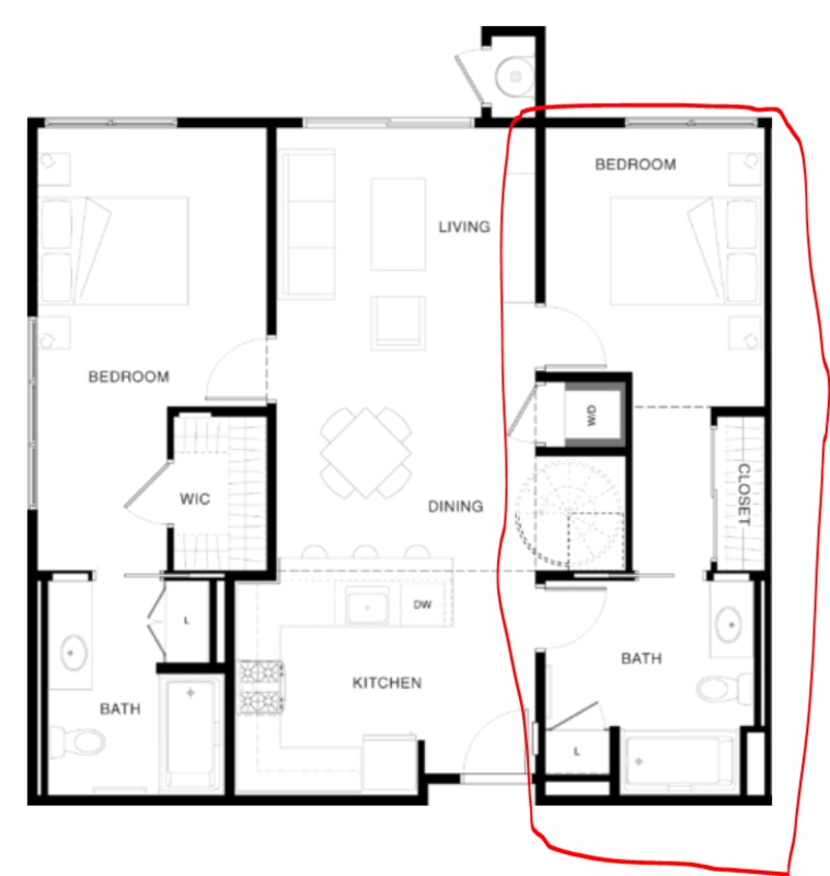 Private Room in 2Bed.2Bath