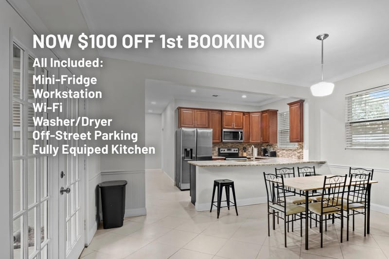 $100 Off 1st booking with code TOP10029.  NEWLY REMODELED - FREE WIFI, WASHER/DRYER, OFF-STREET PARKING - MINI FRIDGE -FULLY EQUIPPED KITCHEN - CLOSE TO ATLANTIC AND ARLINGTON RD, BEACHES AND SOUTHSIDE (id. 11167)