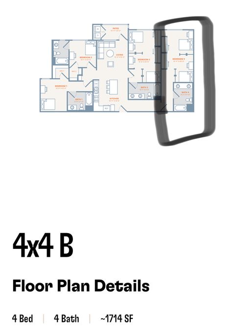 Shared Room in 4Bed.4Bath