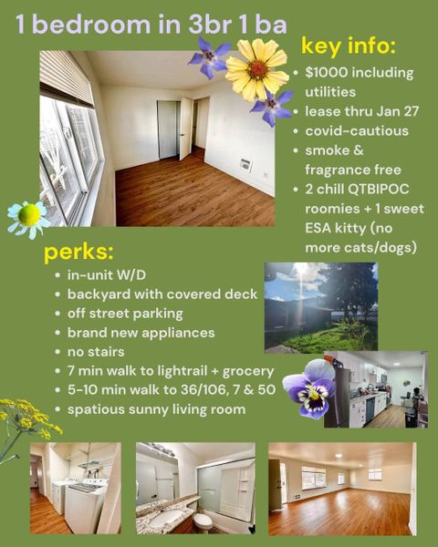 Private Room in 3Bed.1Bath