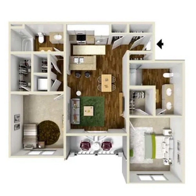 Private Room in 2Bed.2Bath