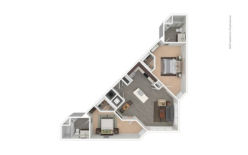 Private Room in 2Bed.2Bath