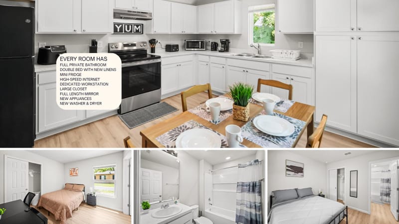 New Home! New Furniture, Private Bath, Mini Fridge, Wi-Fi & Workstation.  Be the First to live here! (id. 38122)
