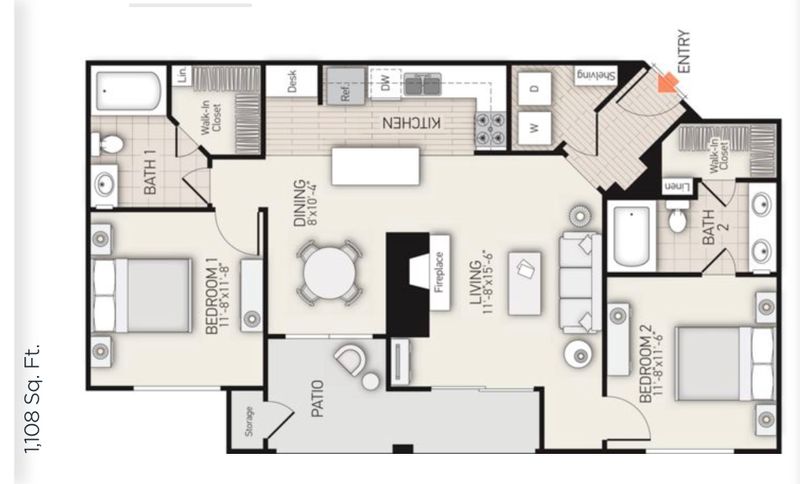 Private Room in 2Bed.2Bath