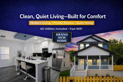 Peaceful Modern Living in a Spacious  and Comfortable Brand New Home • Clean and Respectful PadMates! (id. 21602)