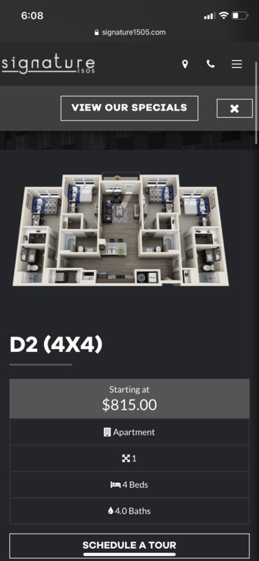 Private Room in 4Bed.4Bath