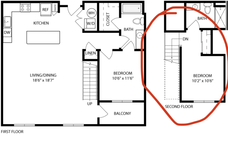 Private Room in 2Bed.2Bath