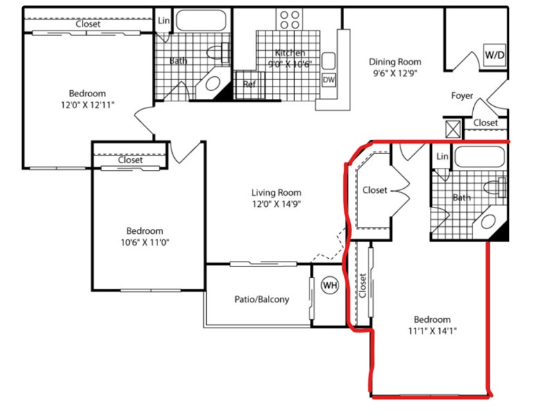 Private Room in 3Bed.2Bath