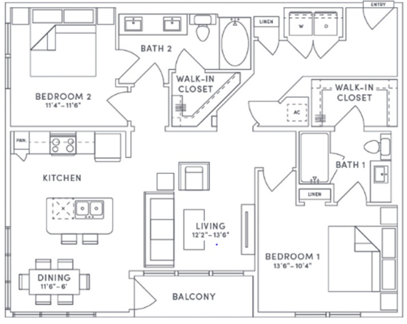 Private Room in 2Bed.2Bath