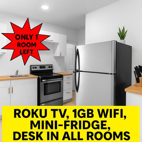 EARN FREE WEEKRemodeled, Spacious, Safe Home in SANFORD  Minutes walk to bus  Minutes to I-4 Highway FREE 1GB WiFi, Utilities, Laundry, Parking Cleaning   Each Room Has: Mini-Fridge, Smart TV, Closet w/ Drawers, Desk & Chair (id. 13504)