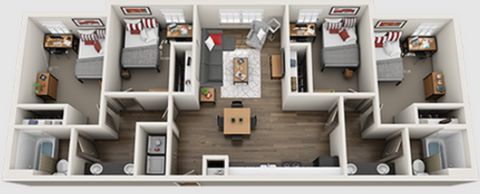 Private Room in 4Bed.2Bath