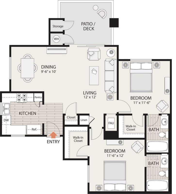 Private Room in 2Bed.2Bath