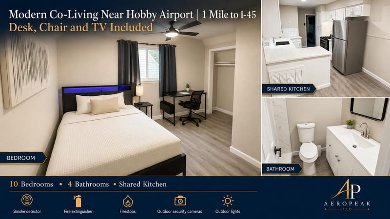 roommates in Undisclosed, Houston, TX 77034 Modern Co-Living Near Hobby Airport | 1 Mile to I-45 |  Room w/ Desk, Smart TV & Super Fast WiFi (id. 20782) - cirtru.com