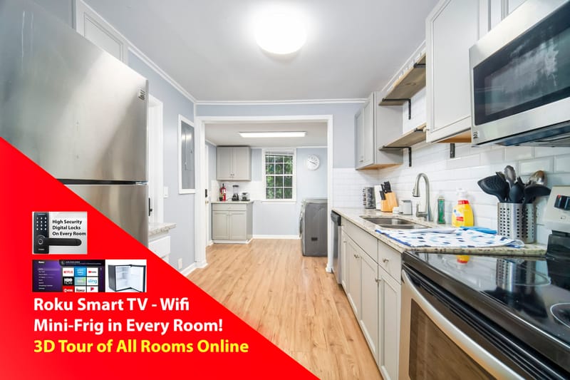 $0 Move in smart tv and mini fridge in all rooms Newly-renovated & cozy Jacksonville House with Smart TVs and Mini Fridges in every Room! (id. 4550)