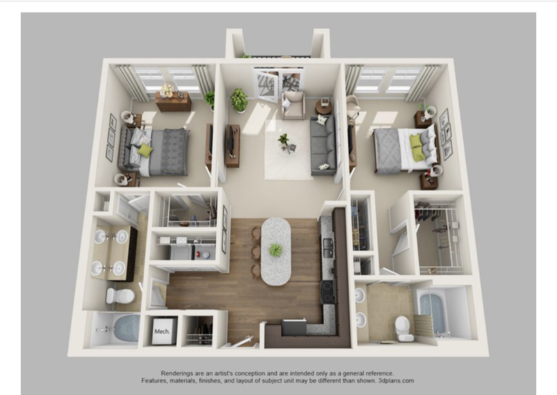 Private Room in 2Bed.2Bath