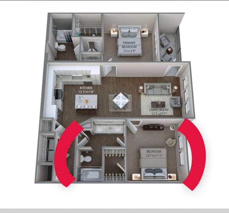 Private Room in 2Bed.2Bath