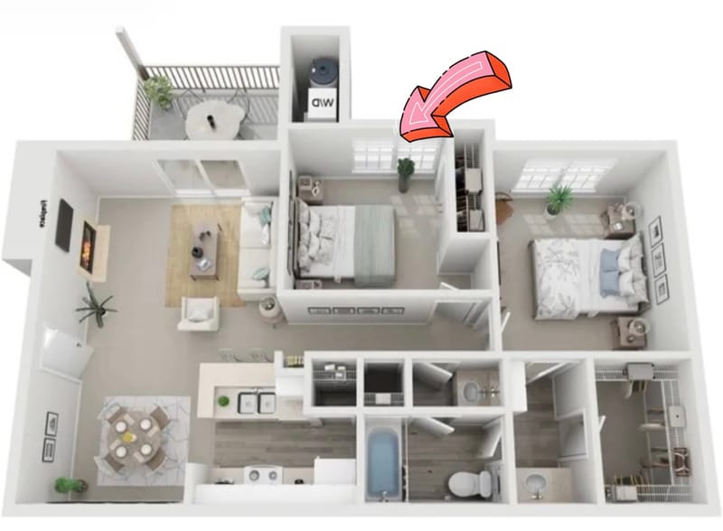 Shared Room in 2Bed.1Bath